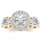 Real 14k Yellow Gold 2.00 ct TDW Natural Round Cut Diamond Halo Ring H-I,I2 Real 14k Yellow Gold 2.00 ct TDW Natural Round Cut Diamond Halo Ring H-I,I2