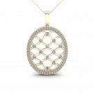 10K Yellow Gold 0.25ct TDW Diamond Oval Shape Filigree Fashion Pendant Necklace 10K Yellow Gold 0.25ct TDW Diamond Oval Shape Filigree Fashion Pendant Necklace