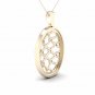 10K Yellow Gold 0.25ct TDW Diamond Oval Shape Filigree Fashion Pendant Necklace