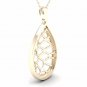 10K Yellow Gold 0.25ct TDW Diamond Drop Shape Filigree Fashion Pendant Necklace