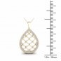 10K Yellow Gold 0.25ct TDW Diamond Drop Shape Filigree Fashion Pendant Necklace
