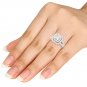 Solid 14k Rose Gold 1.5ct TDW Princess Cut Diamond Halo Engagement Ring H-I I2