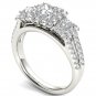 Solid 14K White Gold 1.50 Ct Brillant Princess Cut Diamond Engagement Ring