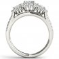 Solid 14K White Gold 1.50 Ct Brillant Princess Cut Diamond Engagement Ring