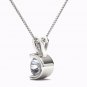 Natural 925 Silver 0.20 CT Round Cut Diamond Solitaire Pendant Necklace HI I2