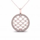 10K Rose Gold 0.25ct TDW Diamond Round Shape Filigree Fashion Pendant Necklace 10K Rose Gold 0.25ct TDW Diamond Round Shape Filigree Fashion Pendant Necklace