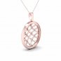10K Rose Gold 0.25ct TDW Diamond Round Shape Filigree Fashion Pendant Necklace