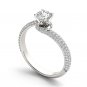 Real 14k White Gold 1.25 Ct Round Cut Diamond Bypass Solitaire Engagement Ring
