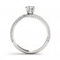 Real 14k White Gold 1.25 Ct Round Cut Diamond Bypass Solitaire Engagement Ring