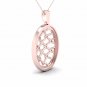10K Rose Gold 0.25ct TDW Diamond Oval Shape Filigree Fashion Pendant Necklace