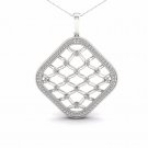10K White Gold 0.25ct TDW Diamond Filigree Fashion Pendant Necklace