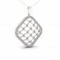 10K White Gold 0.25ct TDW Diamond Filigree Fashion Pendant Necklace