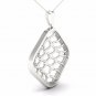 10K White Gold 0.25ct TDW Diamond Filigree Fashion Pendant Necklace