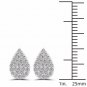 10k White Gold 0.15ct TDW Diamond Drop Shape Cluster Stud Earrings H-I  I2