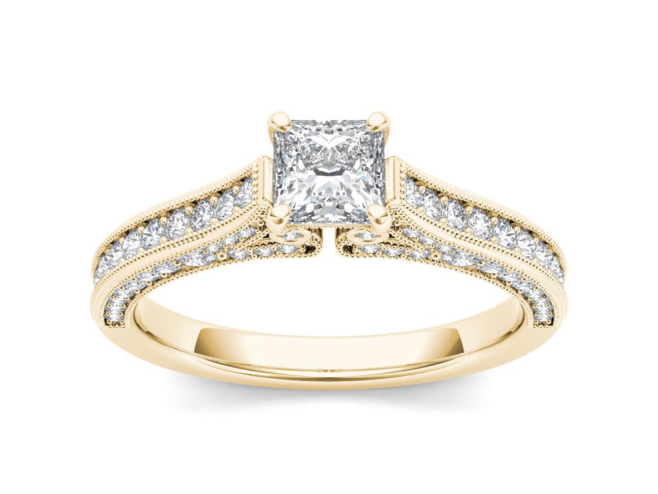 14k Yellow Gold 1.50 Ct Princess Cut Diamond Classic Solitaire Engagement Ring