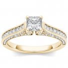 14k Yellow Gold 1.50 Ct Princess Cut Diamond Classic Solitaire Engagement Ring