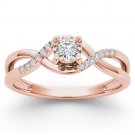 14k Rose Gold 0.05 Ct Natural Round Diamond Fashion Engagement Ring HI I2 Size 7 14k Rose Gold 0.05 Ct Natural Round Diamond Fashion Engagement Ring HI I2 Size 7