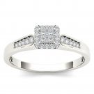 14k White Gold 0.23 Ct Princess Cut Diamond Halo Engagement Ring HI I2 Size 7 14k White Gold 0.23 Ct Princess Cut Diamond Halo Engagement Ring HI I2 Size 7