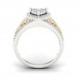 10k Yellow Two Tone WhiteGold 0.50ct Diamond Heart Shape Cluster Engagement Ring