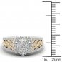 10k Yellow Two Tone WhiteGold 0.50ct Diamond Heart Shape Cluster Engagement Ring