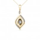 Solid 10K Yellow Gold 0.25Ct Round Cut Dancing Diamond Pendant Necklace Solid 10K Yellow Gold 0.25Ct Round Cut Dancing Diamond Pendant Necklace