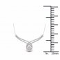 S925 Sterling Silver 1Ct TDW Diamond Cluster Crossover Fashion Necklace