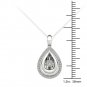 Solid 10K White Gold 0.18Ct Round Cut Dancing Diamond  Pendant Necklace
