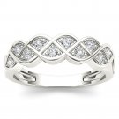 14k White Gold 0.25 Ct Round Cut Diamond Fashion Engagement Ring HI I2 Size 7