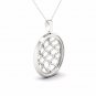 10K White Gold 0.25ct TDW Diamond Round Shape Filigree Fashion Pendant Necklace