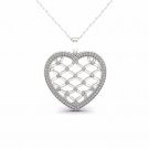 10K White Gold 0.25ct TDW Diamond Heart Shape Filigree Fashion Pendant Necklace 10K White Gold 0.25ct TDW Diamond Heart Shape Filigree Fashion Pendant Necklace