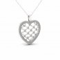 10K White Gold 0.25ct TDW Diamond Heart Shape Filigree Fashion Pendant Necklace