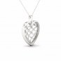 10K White Gold 0.25ct TDW Diamond Heart Shape Filigree Fashion Pendant Necklace