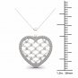 10K White Gold 0.25ct TDW Diamond Heart Shape Filigree Fashion Pendant Necklace