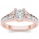 Solid 14k Rose Gold 0.75 Ct Round Cut Diamond Classic Solitaire Engaement Ring