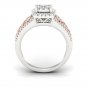 10k Pink Two Tone White Gold 0.50ct Round Diamond Cluster Engagement Ring H-I I2