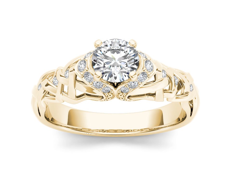 14k Yellow Gold 0.50Ct Round Cut Diamond Classic Solitaire Engagement Ring HI I2
