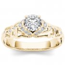 14k Yellow Gold 0.50Ct Round Cut Diamond Classic Solitaire Engagement Ring HI I2