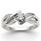 14k White Gold 0.15 Ct Round Cut Diamond Split Shank Engagement Wedding Ring HI 14k White Gold 0.15 Ct Round Cut Diamond Split Shank Engagement Wedding Ring HI