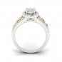 10k Yellow Two Tone White Gold 0.50ct Round Cut Diamond Cluster Engagement Ring