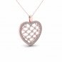10K Rose Gold 0.25ct TDW Diamond Heart Shape Filigree Fashion Pendant Necklace