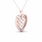 10K Rose Gold 0.25ct TDW Diamond Heart Shape Filigree Fashion Pendant Necklace