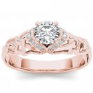 14k Rose Gold 0.50 Ct Round Cut Diamond Classic Solitaire Engagement Ring HI I2 14k Rose Gold 0.50 Ct Round Cut Diamond Classic Solitaire Engagement Ring HI I2