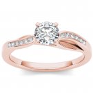 14K Rose Gold 0.40 Ct Natural Round Cut Diamond Solitaire Engagement Ring HI I2 14K Rose Gold 0.40 Ct Natural Round Cut Diamond Solitaire Engagement Ring HI I2