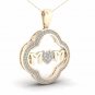 10K Yellow Gold 0.2ct TDW Diamond MOM Heart Pendant Necklace