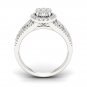 10k White Gold 0.50ct TDW Natual Round Cut Diamond Cluster Engagement Ring HI