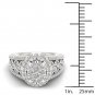 10k White Gold 0.50ct TDW Natual Round Cut Diamond Cluster Engagement Ring HI