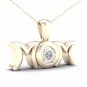10K Yellow Gold 0.01ct TDW Diamond MOM Solitaire Pendant Necklace