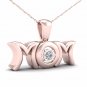10K Rose Gold 0.01ct TDW Diamond MOM Solitaire Pendant Necklace