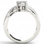 Solid 14K White Gold 0.75 Ct Princess Cut Diamond Two Stone Engagement Ring
