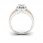 10k Yellow Two Tone White Gold 0.50ct Round Diamond Cluster Engagement Ring